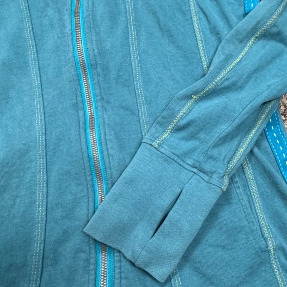 Kuhl Kember Organic Peached Cotton Jacket Teal Blue Full Zip Lightweight Women M - Picture 5 of 12